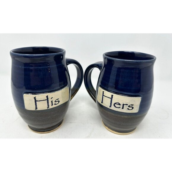 Angela Graham Pottery Other - STUDIO POTTERY ANGELA GRAHAM SIGNED Set of 2 HIS & HERS Ceramic Mugs Handmade